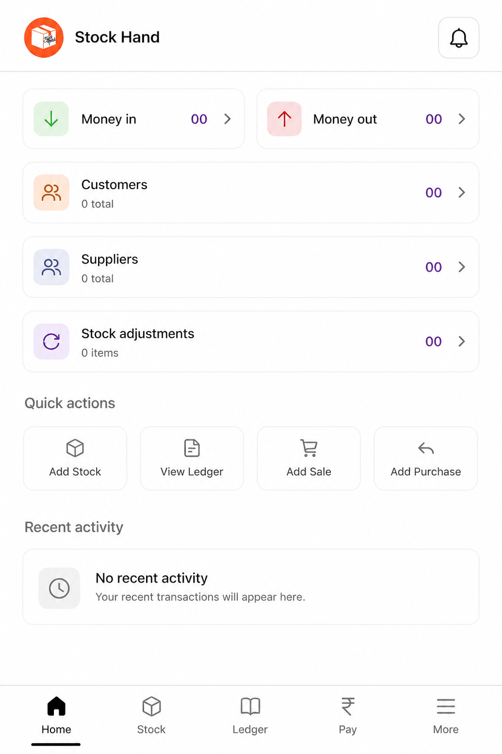 Collect and pay dues ledger screen